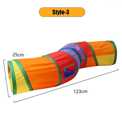 Foldable Colorful Cat Tunnel Play Tube for Interactive Indoor Fun