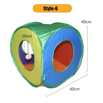 Foldable Colorful Cat Tunnel Play Tube for Interactive Indoor Fun