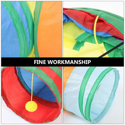 Foldable Colorful Cat Tunnel Play Tube for Interactive Indoor Fun