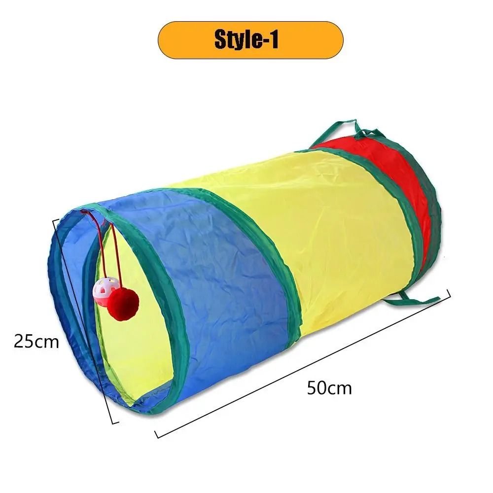 Foldable Colorful Cat Tunnel Play Tube for Interactive Indoor Fun