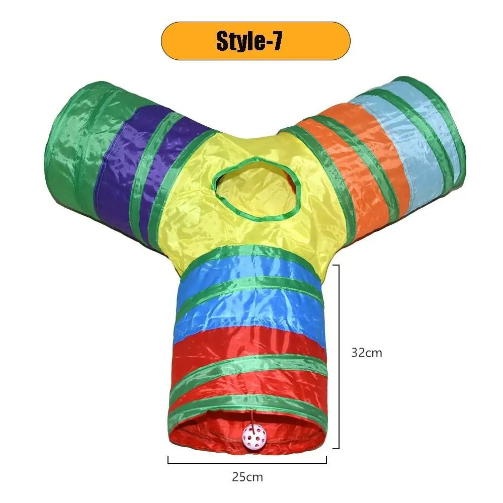 Foldable Colorful Cat Tunnel Play Tube for Interactive Indoor Fun