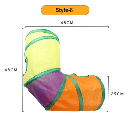 Foldable Colorful Cat Tunnel Play Tube for Interactive Indoor Fun