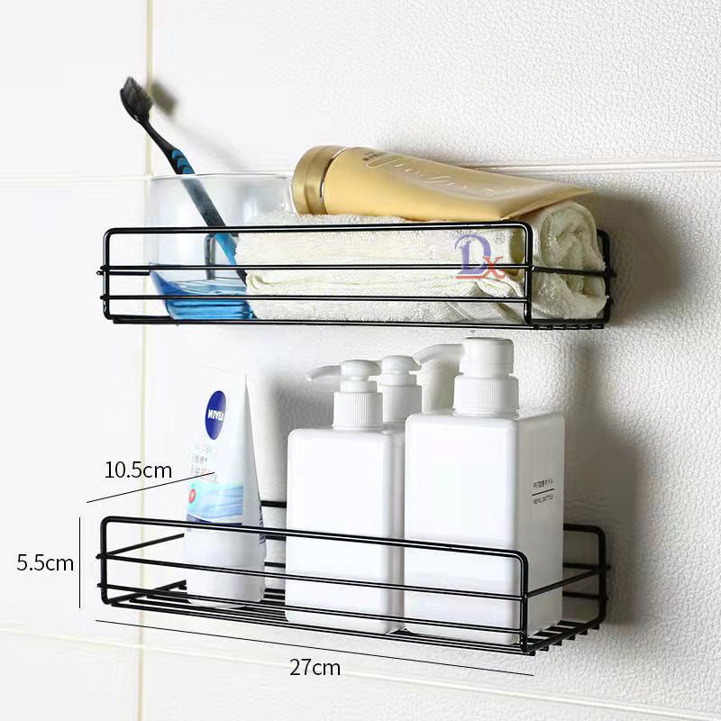 Premium Matte Black Bathroom Corner Shelf Punch Free Wall Mounted Organizer Rack Space Saving Storage for Kitchen