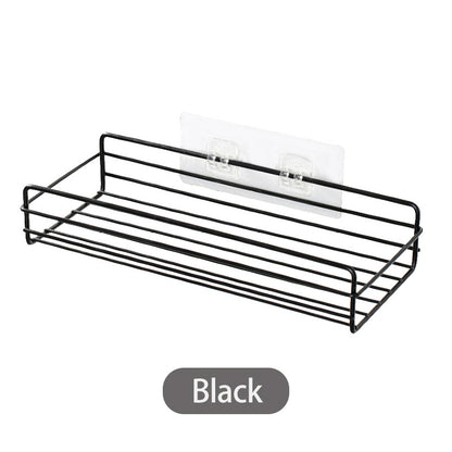 Premium Matte Black Bathroom Corner Shelf Punch Free Wall Mounted Organizer Rack Space Saving Storage for Kitchen