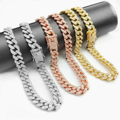Luxury Gold Cuban Link Rhinestone Pet Necklace for Cats & Small Dogs