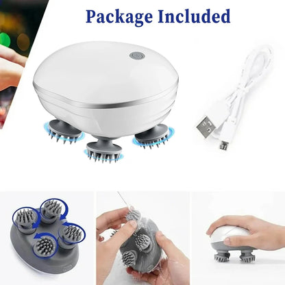 Premium Scalp & Head Massager with Adjustable Speed and Red Light Therapy for Deep Relaxation & Hair Care