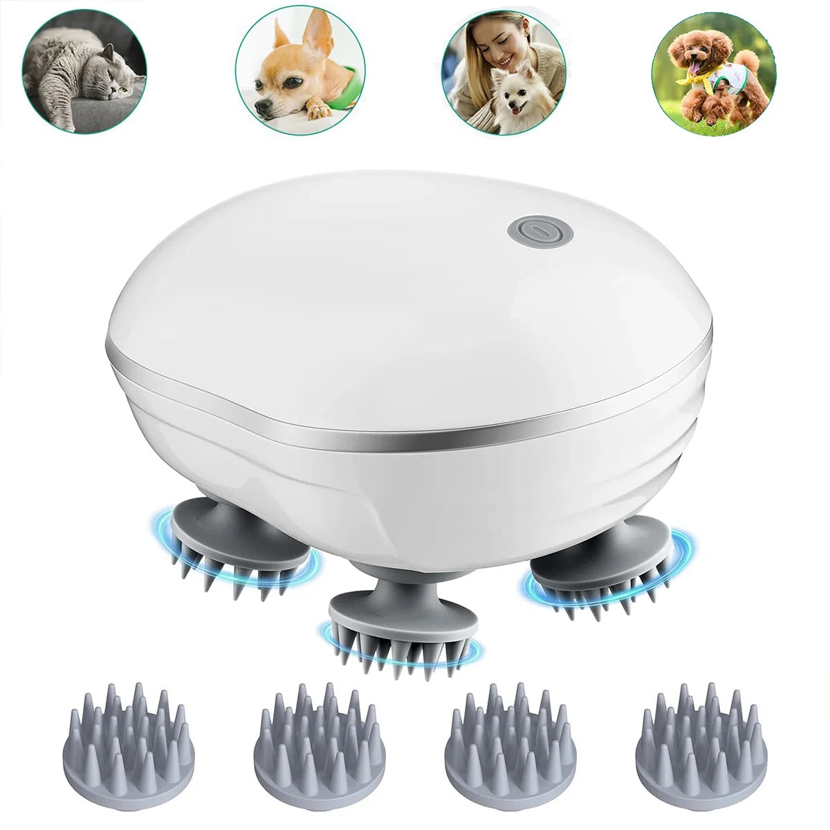 Premium Scalp & Head Massager with Adjustable Speed and Red Light Therapy for Deep Relaxation & Hair Care