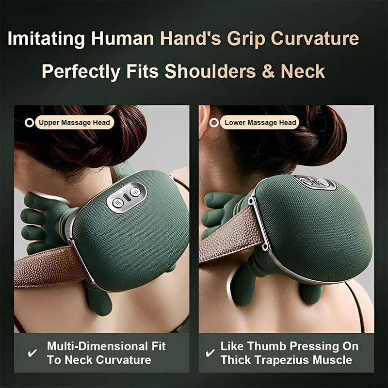 Premium Wireless Shiatsu Neck Shoulder Massager with Heat Therapy and Deep Tissue Relief