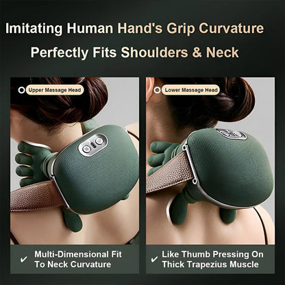 Premium Wireless Shiatsu Neck Shoulder Massager with Heat Therapy and Deep Tissue Relief