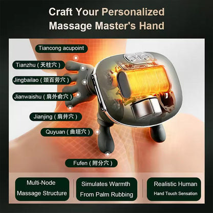 Premium Wireless Shiatsu Neck Shoulder Massager with Heat Therapy and Deep Tissue Relief