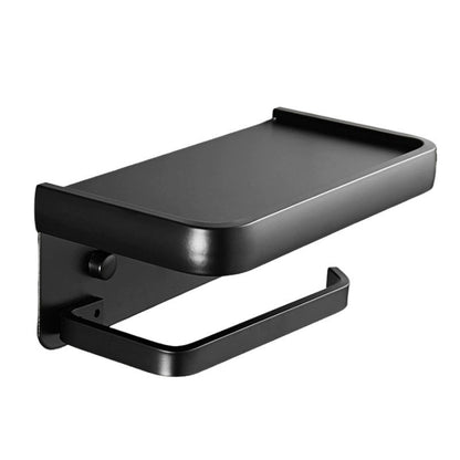 Premium Wall Mounted Aluminum Toilet Paper Holder with Shelf & Phone Storage Bathroom Organizer