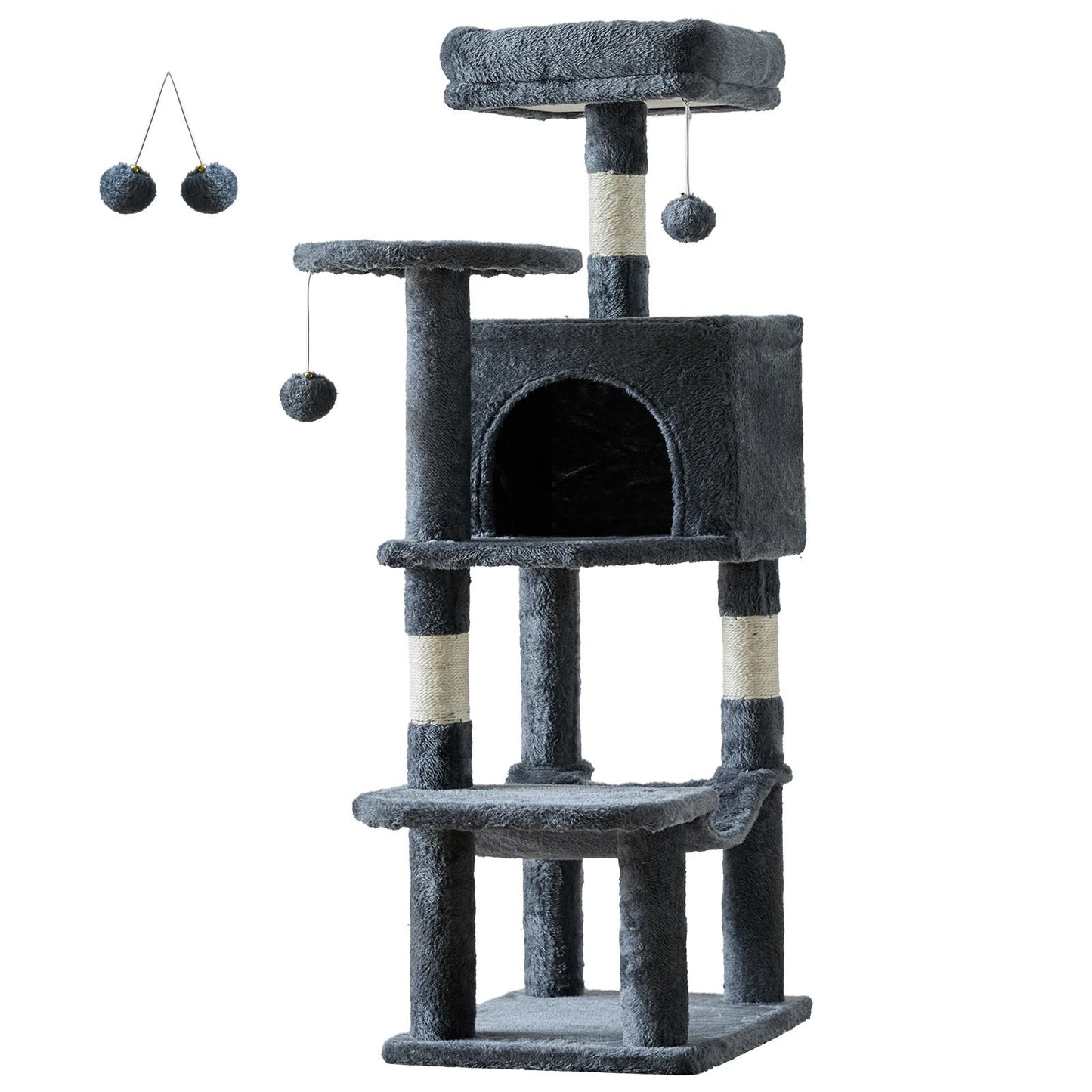 44 Inch Cat Tree Tower With Sisal Scratching Posts And Cozy Condo