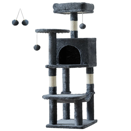 44 Inch Cat Tree Tower With Sisal Scratching Posts And Cozy Condo