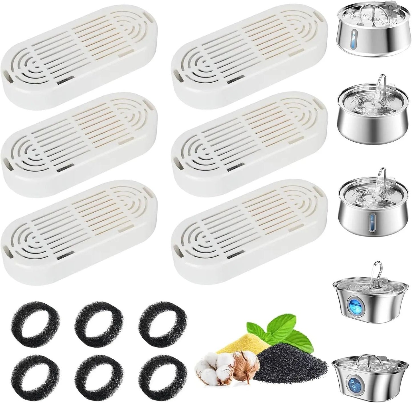 FreshFlow Pet Water Fountain Replacement Filters for Cats & Dogs