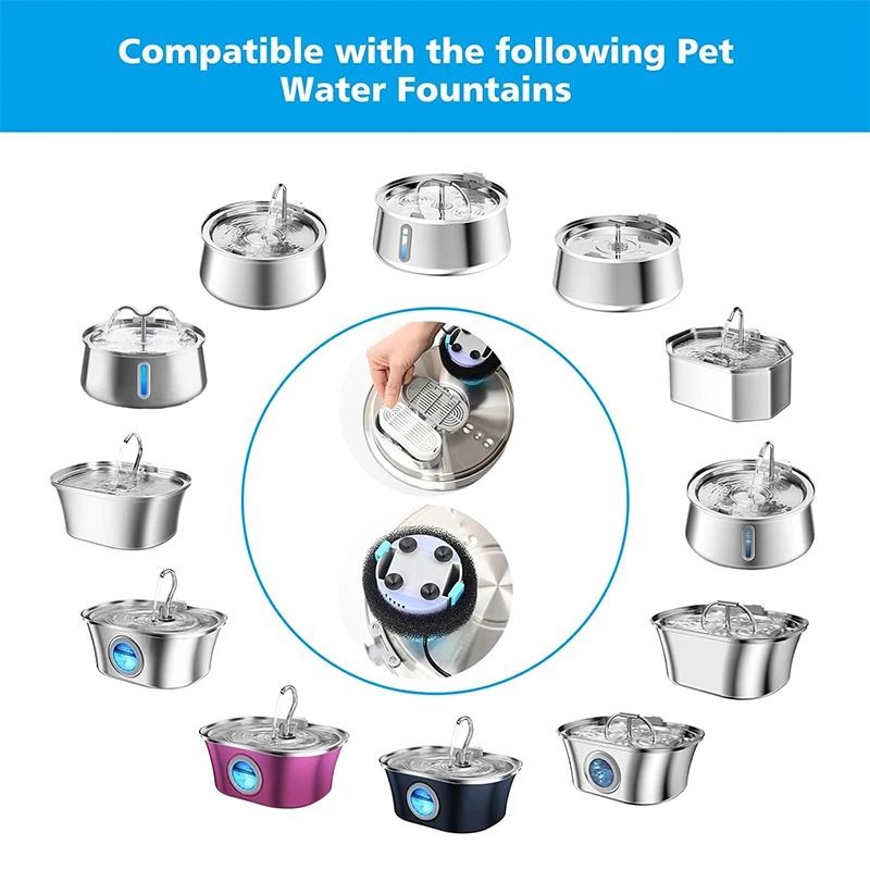 FreshFlow Pet Water Fountain Replacement Filters for Cats & Dogs