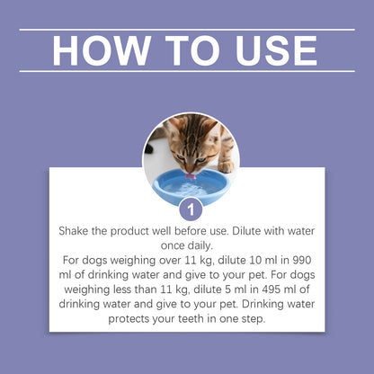 Premium Pet Dental Solution 200ml Dog Cat Water Additive for Plaque & Tartar Control & Fresh Breath