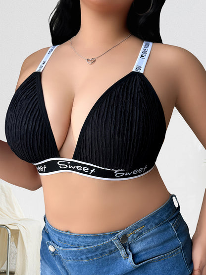 Plus Size Backless 3/4 Cup Bra Breathable Sexy Lingerie