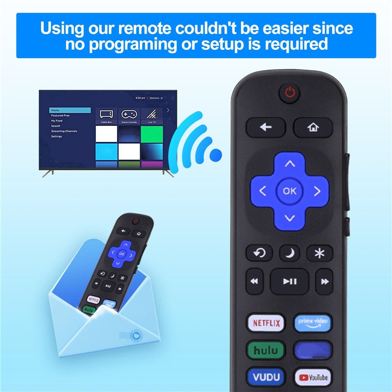 Universal Roku TV Remote Replacement with YouTube Shortcut for TCL, Hisense, Onn & Philips Roku TVs