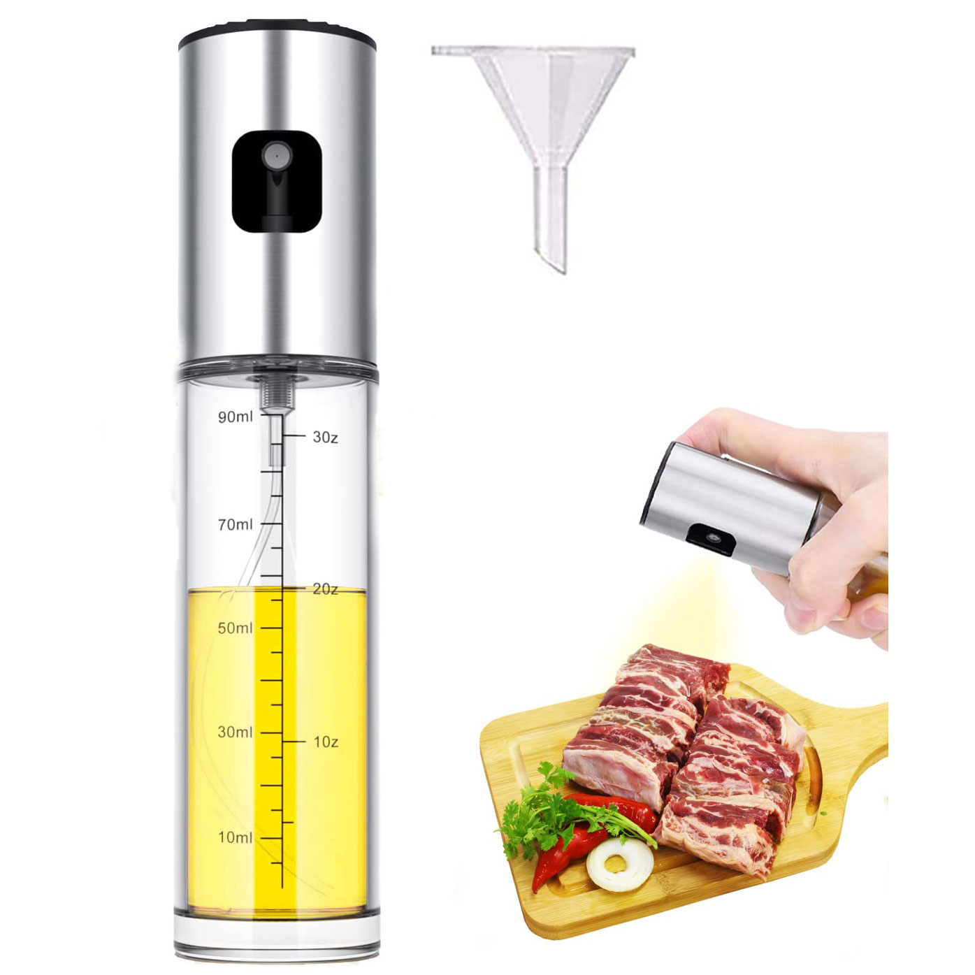 Glass Oil Sprayer Bottle for Cooking, Salad, BBQ & Air Fryer