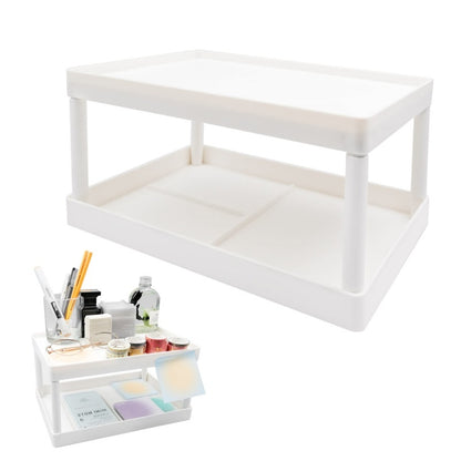 Double Layer Desk Organizer Rack for Office Supplies, Stationery & Dorm Storage