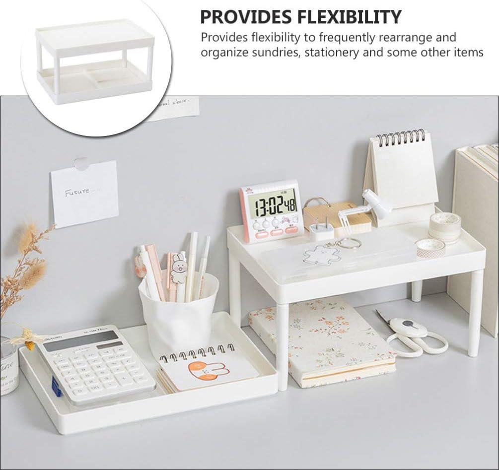 Double Layer Desk Organizer Rack for Office Supplies, Stationery & Dorm Storage