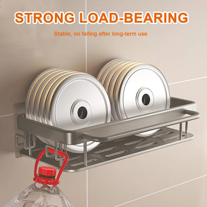 Aluminum Kitchen Sink Drain Rack with Removable Drip Tray - Multi-Functional Soap, Sponge, and Dishcloth Towel Holder