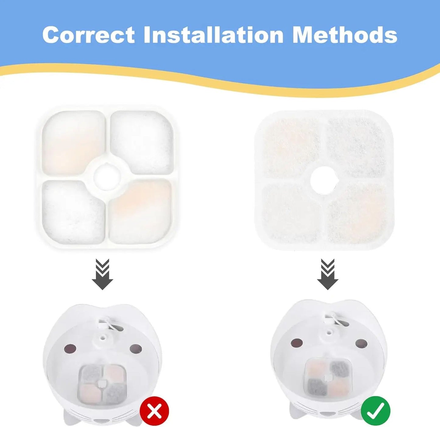 16-Pack Catit PIXI Water Fountain Filter Replacement Set with Pump Hoses