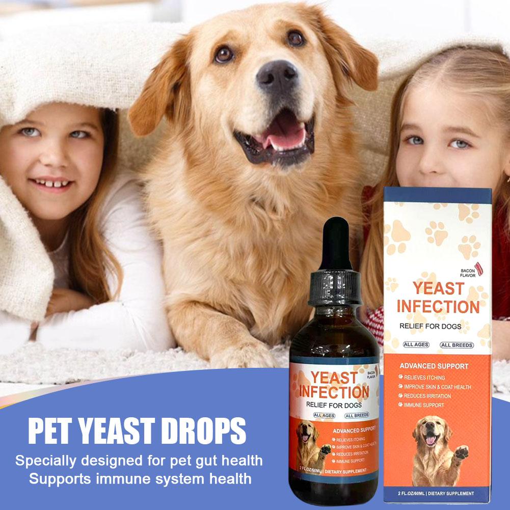 Premium 60ml Pet Yeast Drops Gut Health Supplement for Dogs & Cats with Advanced Digestive Support