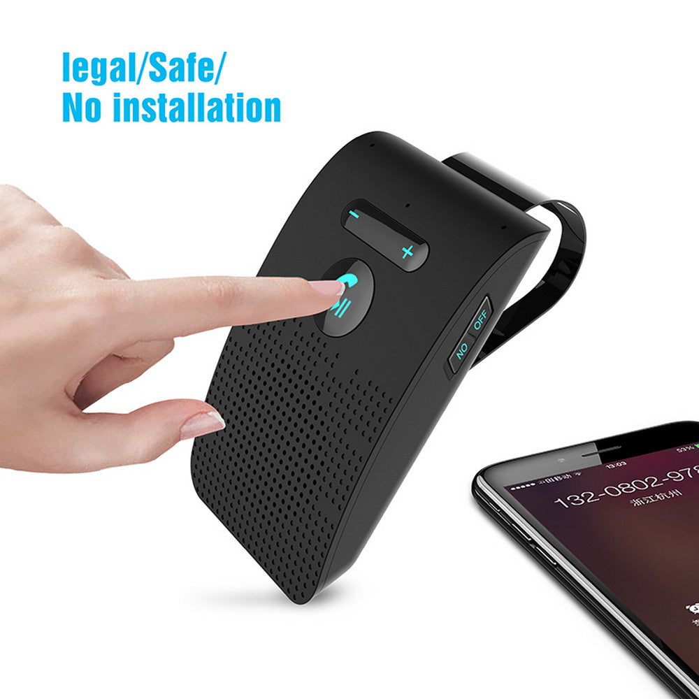 Drive Clear Bluetooth Car Speakerphone with Dual Microphones & Sun Visor Clip