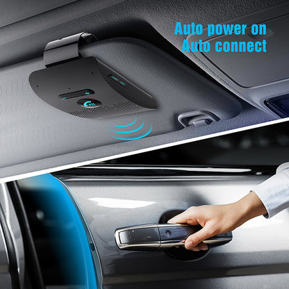 Drive Clear Bluetooth Car Speakerphone with Dual Microphones & Sun Visor Clip