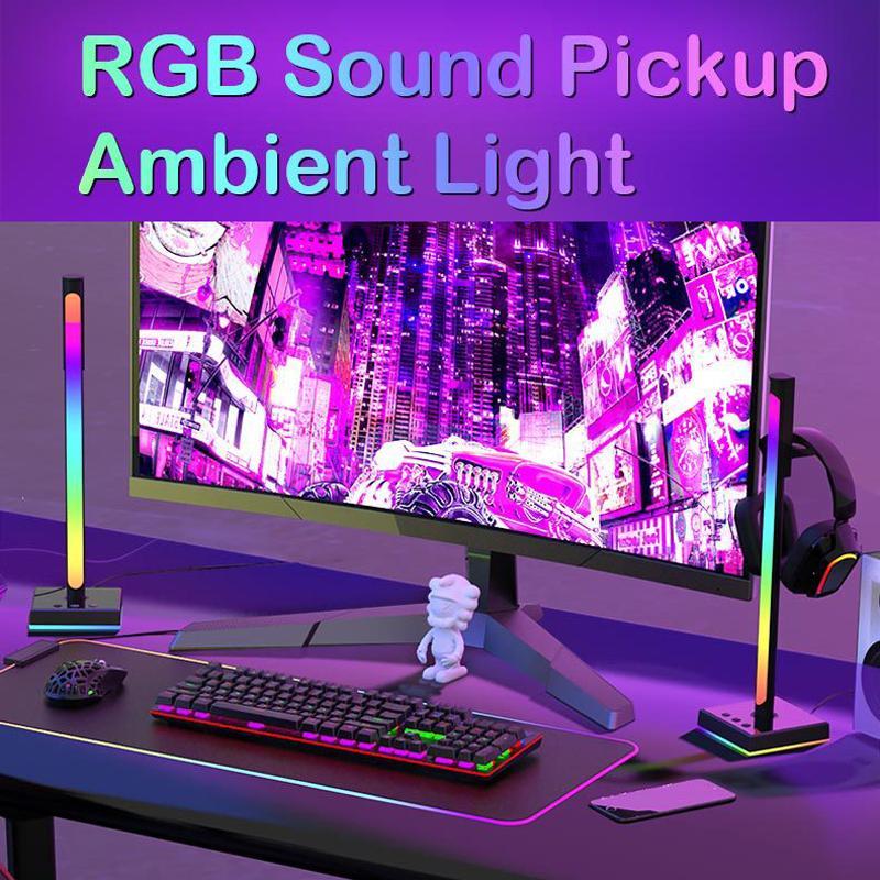 RGB Headphone Stand with Music Sync Ambient Light & Smart Desktop Organizer