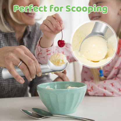 Premium One Piece Ice Cream Scoop Nonstick Ice Cream Scooper with Heavy Duty Aluminum Ice Cream Scooper Designs