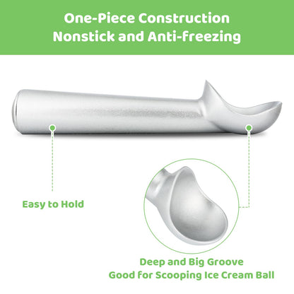 Premium One Piece Ice Cream Scoop Nonstick Ice Cream Scooper with Heavy Duty Aluminum Ice Cream Scooper Designs