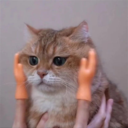 Tiny Hands for Cats Silicone Finger Puppet Massage Toy