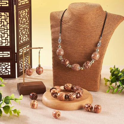 Vintage Wooden Hair Beads for Braids Dreadlocks DIY Jewelry and Hair Accessories