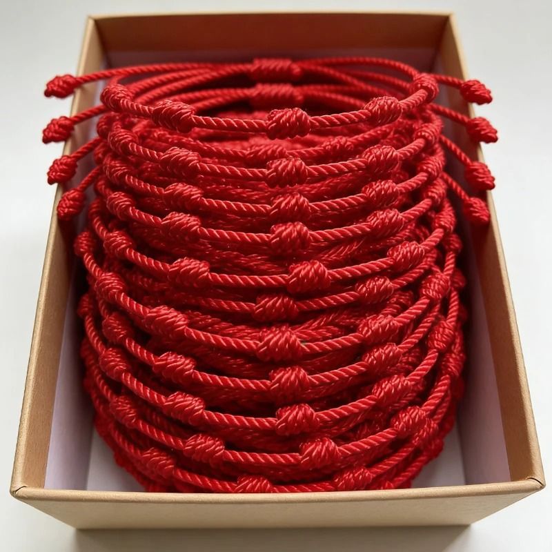 Handmade Tibetan Red String Bracelet Lucky Braided Rope Matching Wristband