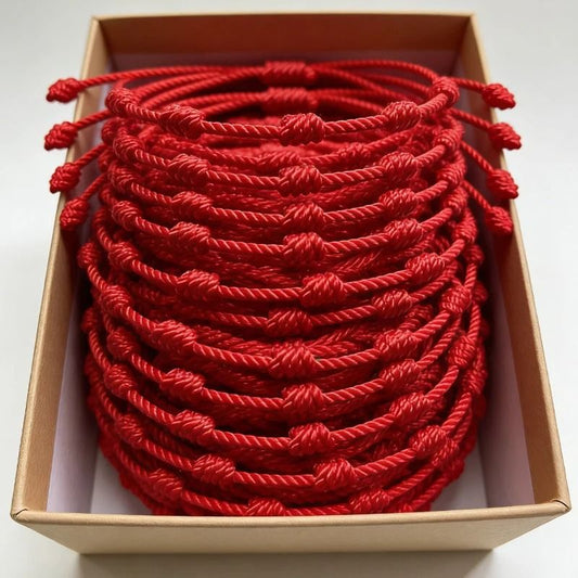 Handmade Tibetan Red String Bracelet Lucky Braided Rope Matching Wristband