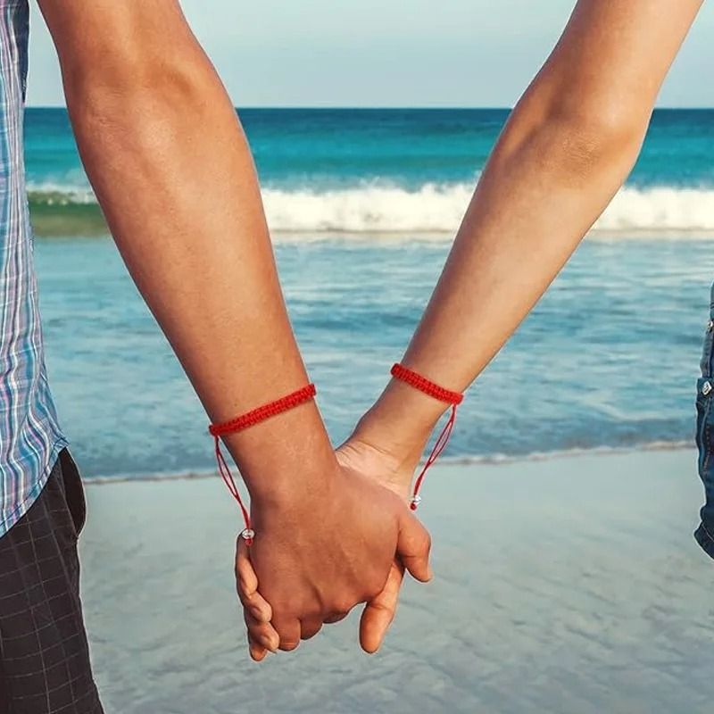 Handmade Tibetan Red String Bracelet Lucky Braided Rope Matching Wristband