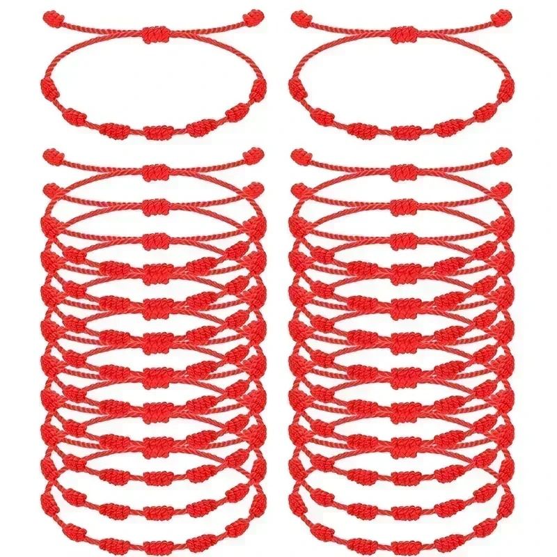 Handmade Tibetan Red String Bracelet Lucky Braided Rope Matching Wristband