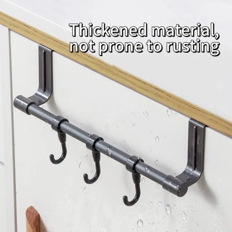 Over-the-Door Stainless Steel Towel Bar and Cabinet Door Hanging Storage Organizer