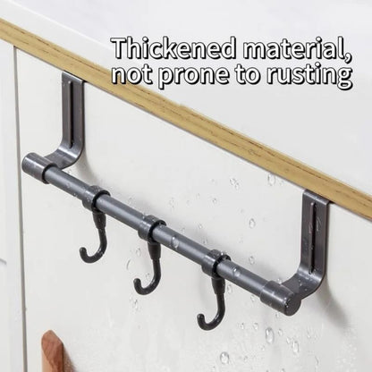 Over-the-Door Stainless Steel Towel Bar and Cabinet Door Hanging Storage Organizer