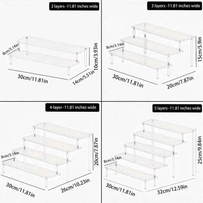 Premium Multi-Tier Acrylic Perfume Display Riser and Vanity Cosmetic Storage Rack
