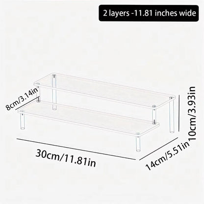 Premium Multi-Tier Acrylic Perfume Display Riser and Vanity Cosmetic Storage Rack