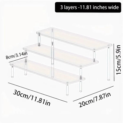 Premium Multi-Tier Acrylic Perfume Display Riser and Vanity Cosmetic Storage Rack