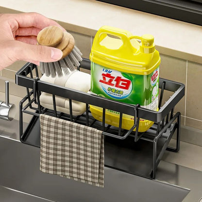DrainMate Stainless Steel Sink Organizer Rack – Sponge, Soap & Rag Storage Holder