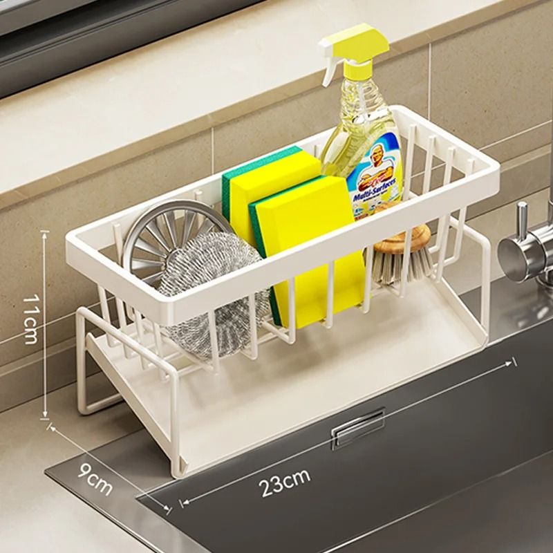 DrainMate Stainless Steel Sink Organizer Rack – Sponge, Soap & Rag Storage Holder