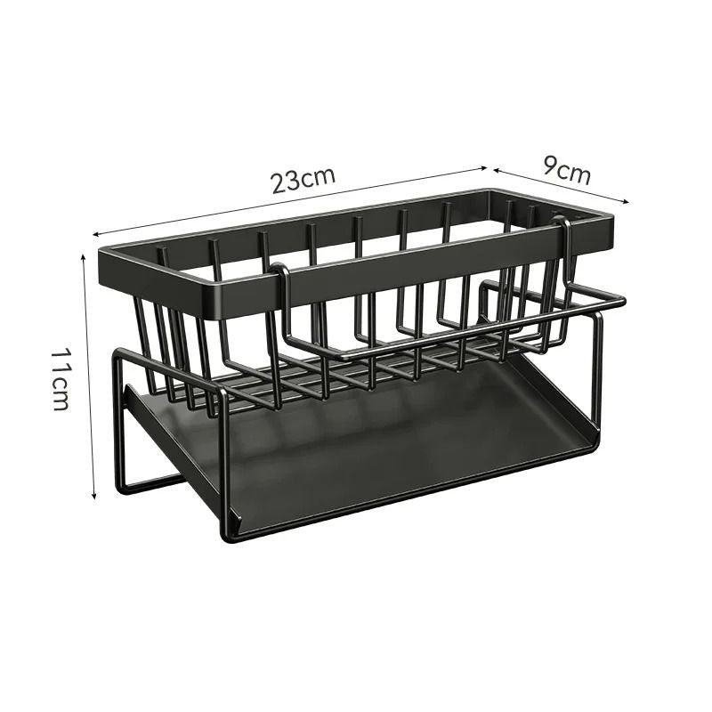 DrainMate Stainless Steel Sink Organizer Rack – Sponge, Soap & Rag Storage Holder
