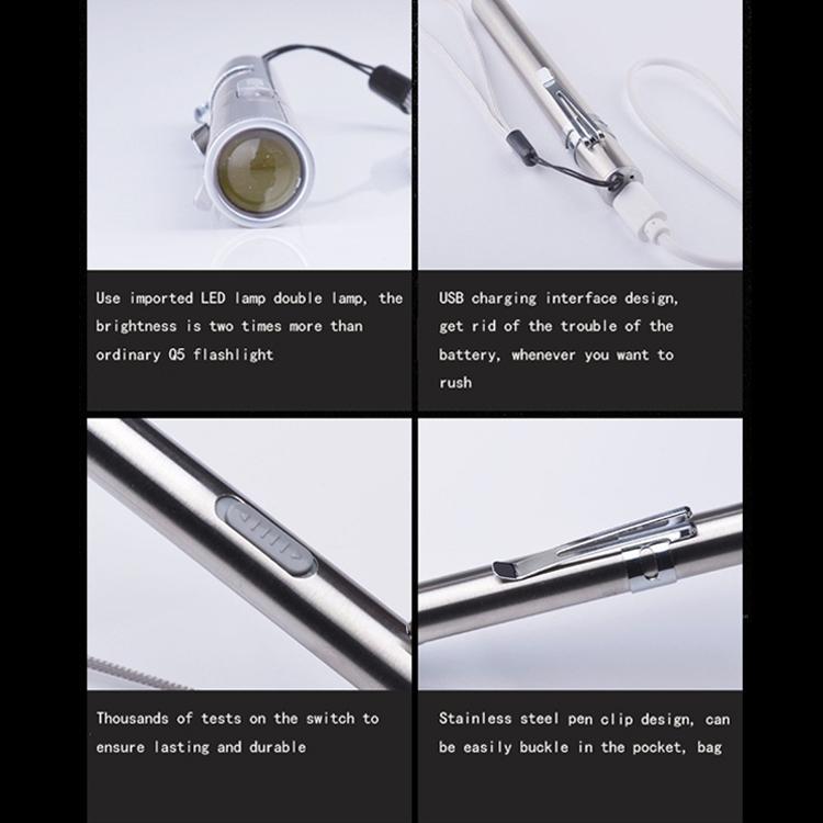 Rechargeable LED Pen Flashlight 1200LM Waterproof Mini Tactical Torch