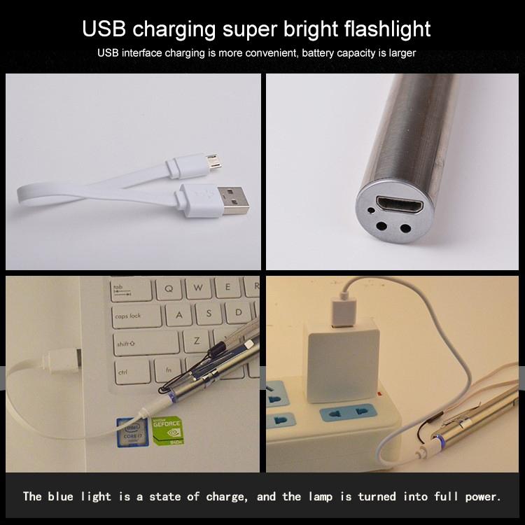 Rechargeable LED Pen Flashlight 1200LM Waterproof Mini Tactical Torch