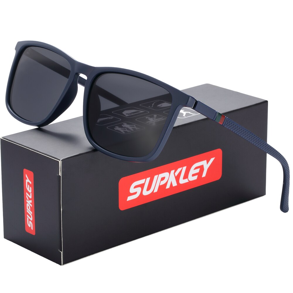 SUPKLEY Polarized Sports Sunglasses for Men Lightweight UV Protection Square Eyewear